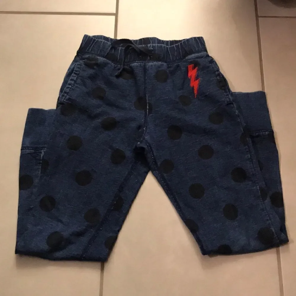 (5/$25) Gap Kids ED Navy & black polka dot joggers